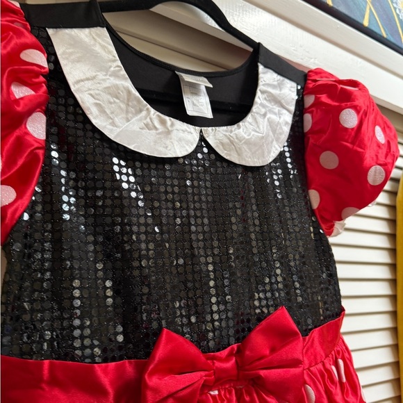 Disney Store Minnie Mouse Youth Sz L Black Sequin Red & White Polka Dot Costume - Picture 6 of 12
